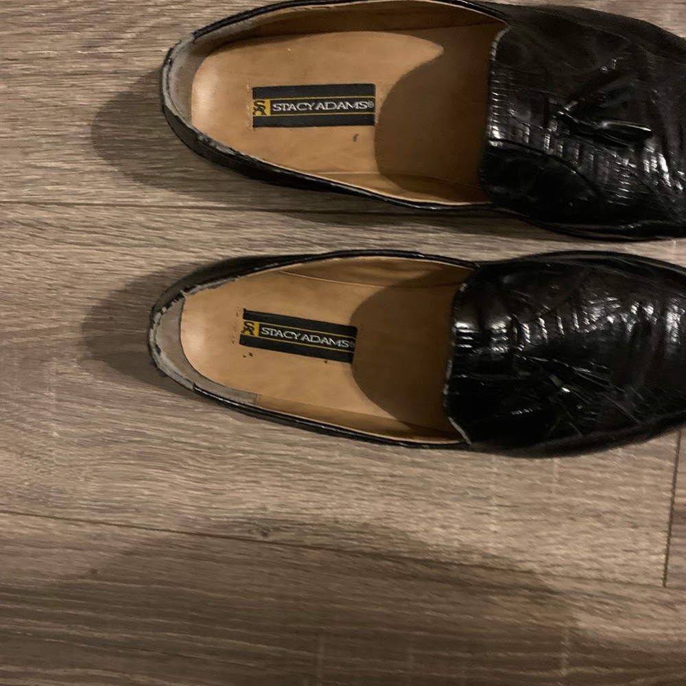 Stacy Adams Mens Alba Shoe,Size 10, Black, Drop Tassel Loafer, Great Condition - Picture 9 of 13